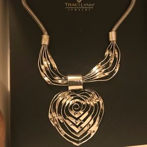 Traci Lynn heart necklace and earrings